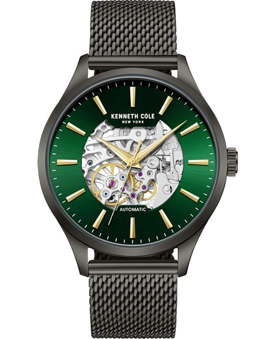 Kenneth Cole Kenneth Cole Automatic KCWGY0064103  KCWGY0064103 механические мужские часы зеленый циферблат, браслет нержавеющая сталь с pvd-покрытием — вид спереди