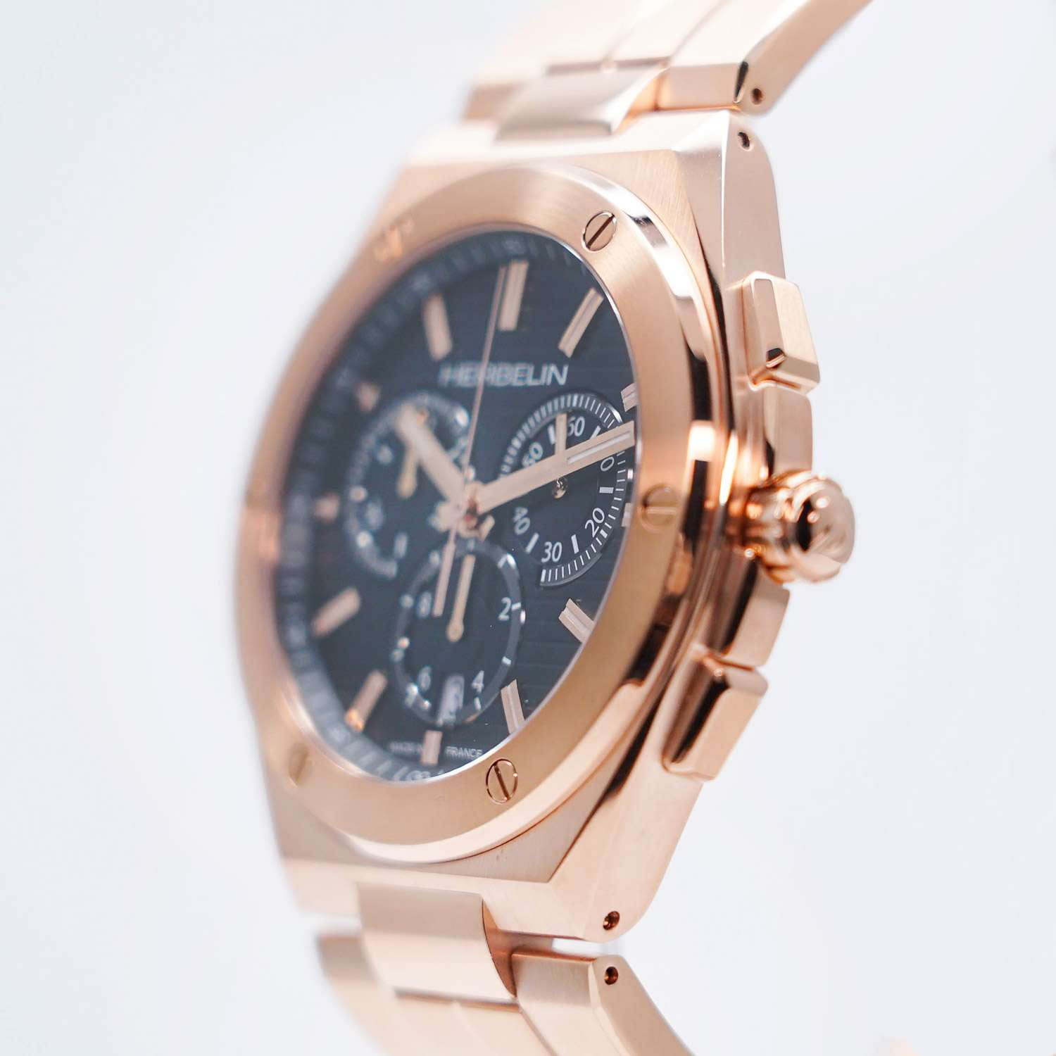 Herbelin Herbelin Cap Camarat 37645BPR14 кварцевые мужские часы часы крупный план черный циферблата