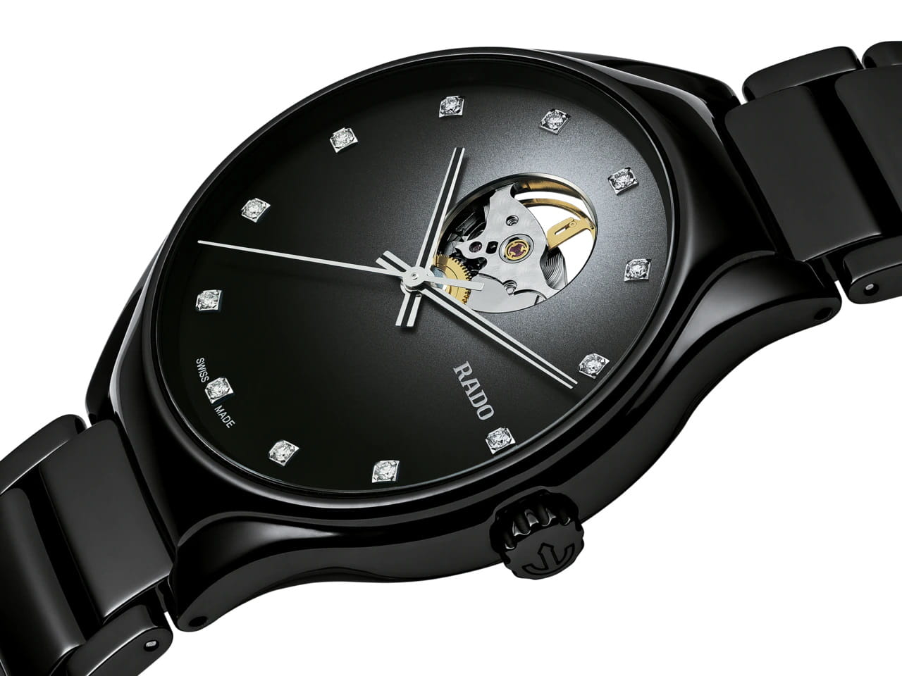 Rado Rado True Secret Diamonds R27107732 true швейцарские мужские часы на браслете высокотехнологичная керамика боковой вид