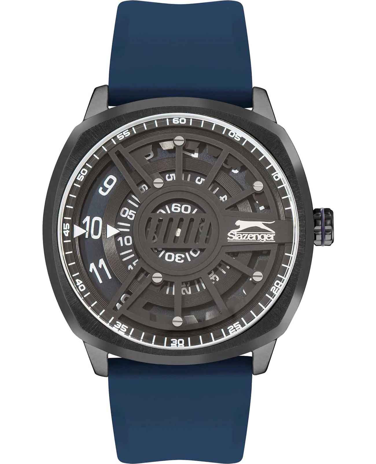 Slazenger Slazenger SL.09.2211.1.02  SL.09.2211.1.02 кварцевые мужские часы черный циферблат, браслет силикон — вид спереди