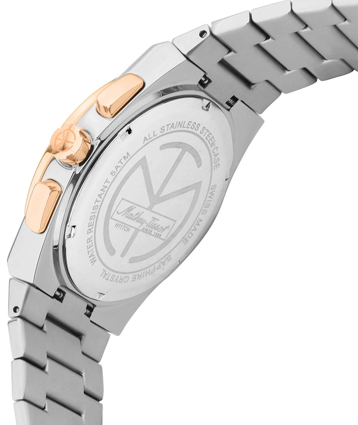 Mathey-Tissot Mathey-Tissot Zoltan H117CHSK,  швейцария мужские часы на браслете нержавеющая сталь с pvd-покрытием боковой вид