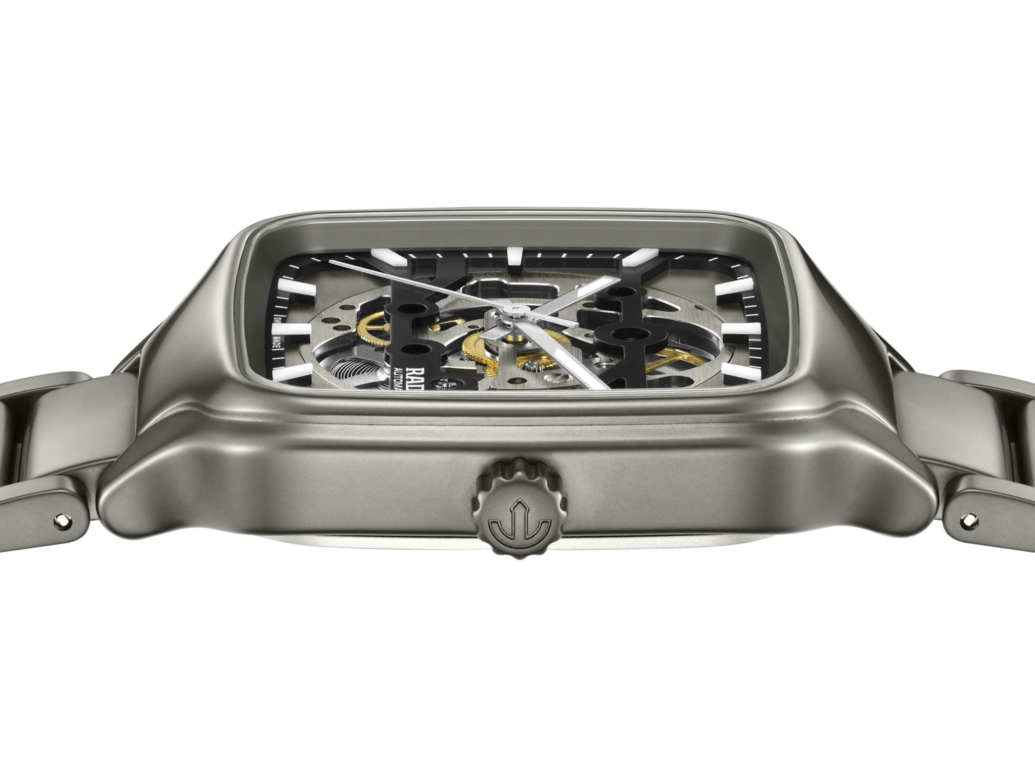 Rado Rado True Square Automatic Skeleton R27196152, true square швейцария женские часы на браслете высокотехнологичная керамика боковой вид