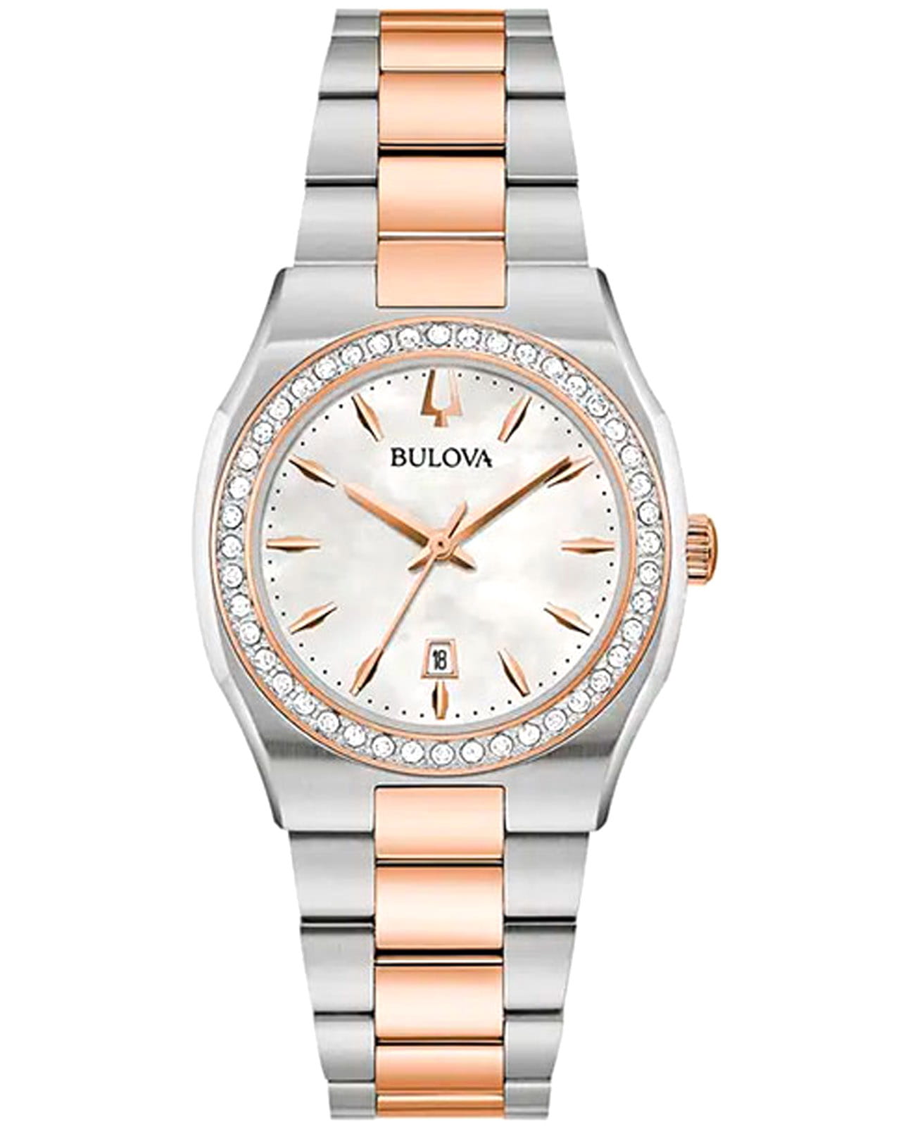 Bulova Bulova Surveyor 98R283  98R283 кварцевые женские часы серебристый циферблат, браслет нержавеющая сталь с ip-покрытием — вид спереди