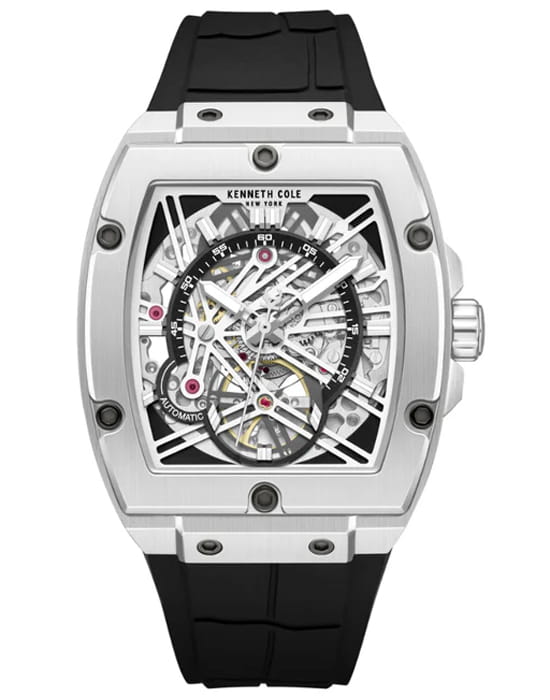 Kenneth Cole Kenneth Cole Automatic KCWGZ0067803  KCWGZ0067803 механические мужские часы белый циферблат, браслет каучук — вид спереди