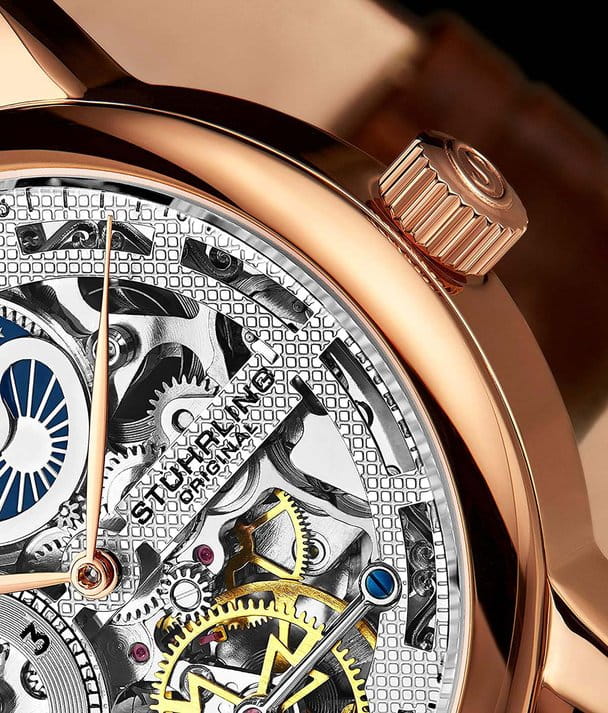 Stuhrling Stuhrling Legacy 3917.3 механические мужские часы часы крупный план серебристый циферблата