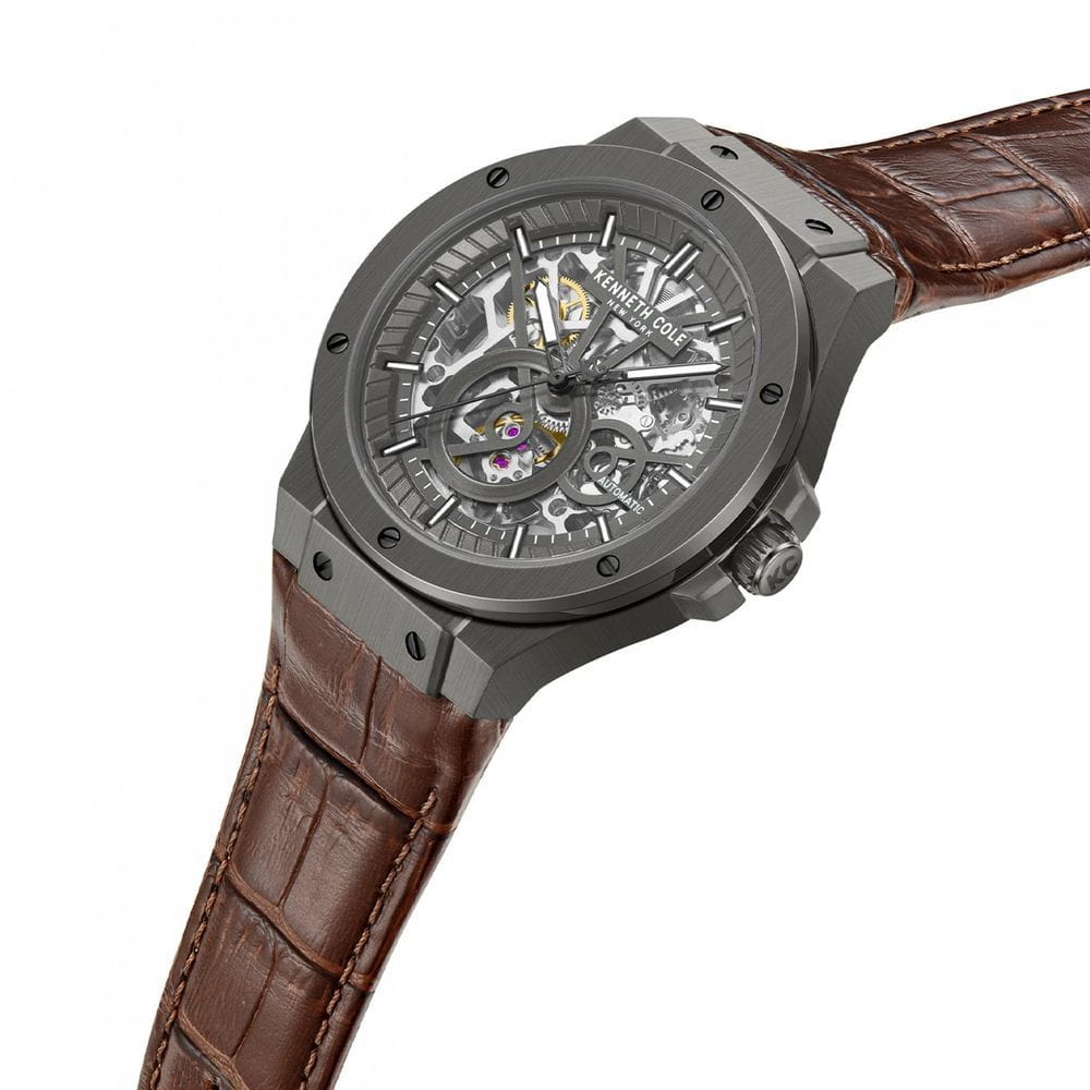 Kenneth Cole Kenneth Cole Automatic KCWGX0080801,  сша мужские часы на браслете кожаный боковой вид