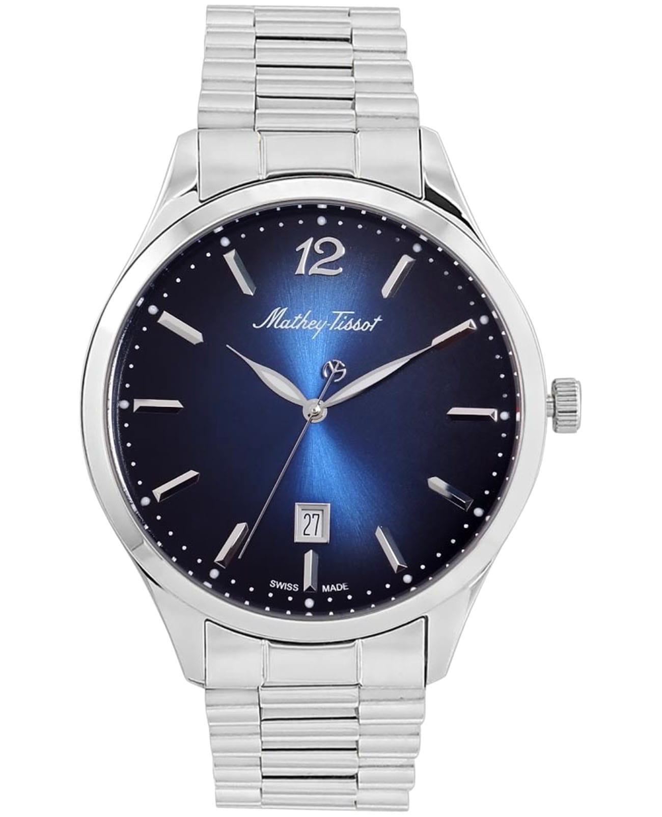 Mathey-Tissot Mathey-Tissot Urban H411MABU  H411MABU кварцевые мужские часы синий циферблат, браслет нержавеющая сталь — вид спереди