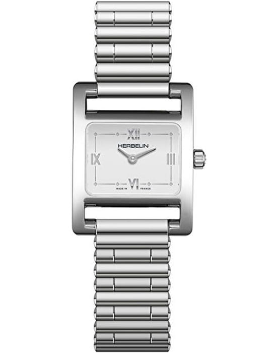 Herbelin Herbelin V Avenue 17537B01  17537B01 кварцевые женские часы белый циферблат, браслет нержавеющая сталь — вид спереди