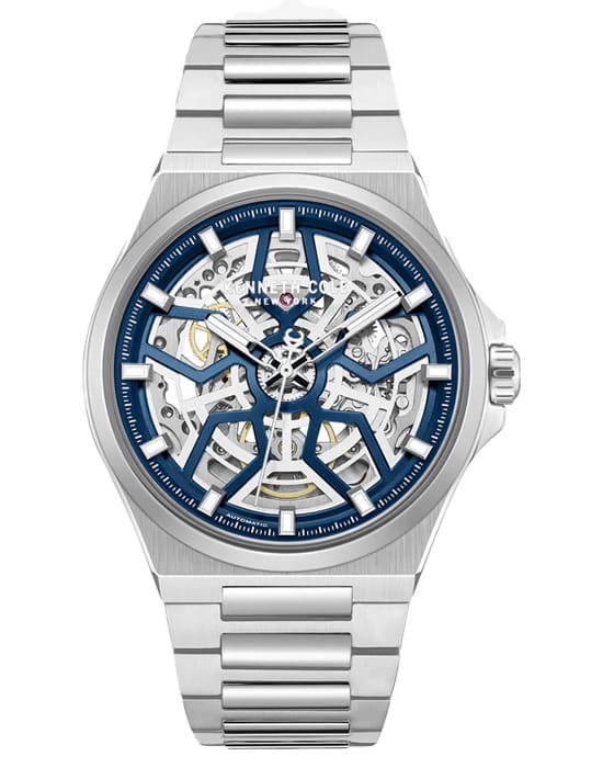 Kenneth Cole Kenneth Cole Automatic KCWGY0065301  KCWGY0065301 механические мужские часы синий циферблат, браслет нержавеющая сталь — вид спереди