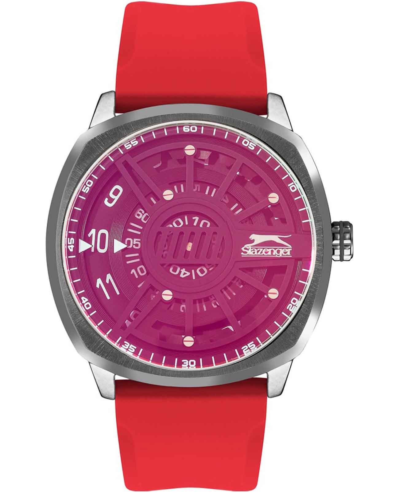 Slazenger Slazenger SL.09.2211.1.04  SL.09.2211.1.04 кварцевые мужские часы розовый циферблат, браслет силикон — вид спереди