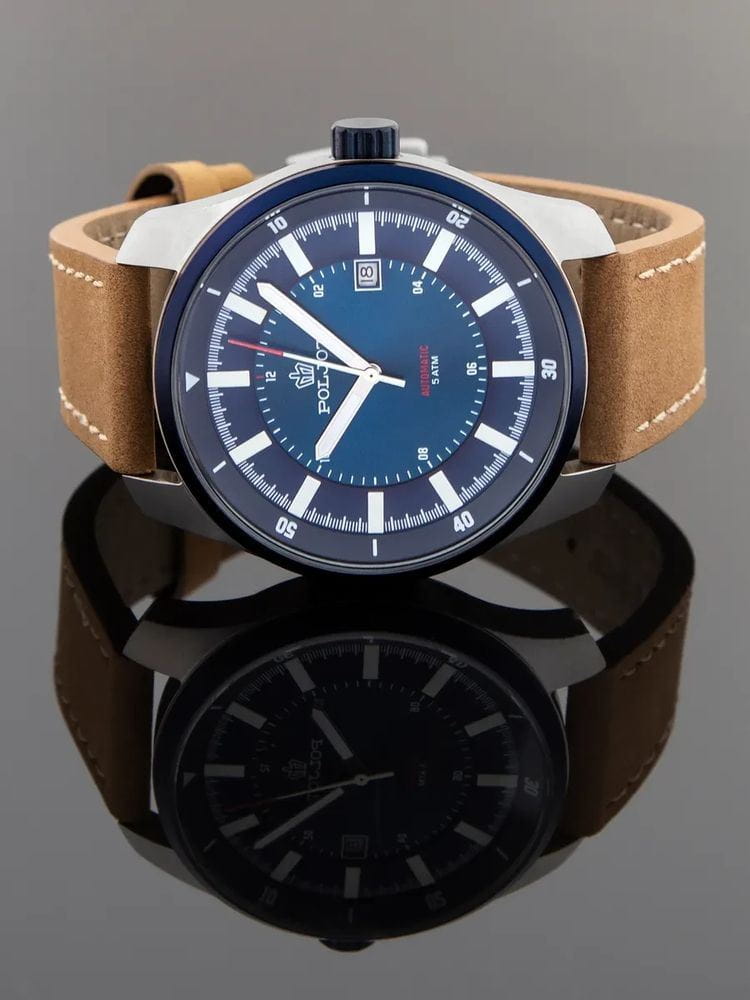 Полет Полет Эльбрус 8215.291231, эльбрус россия мужские часы на браслете кожаный боковой вид