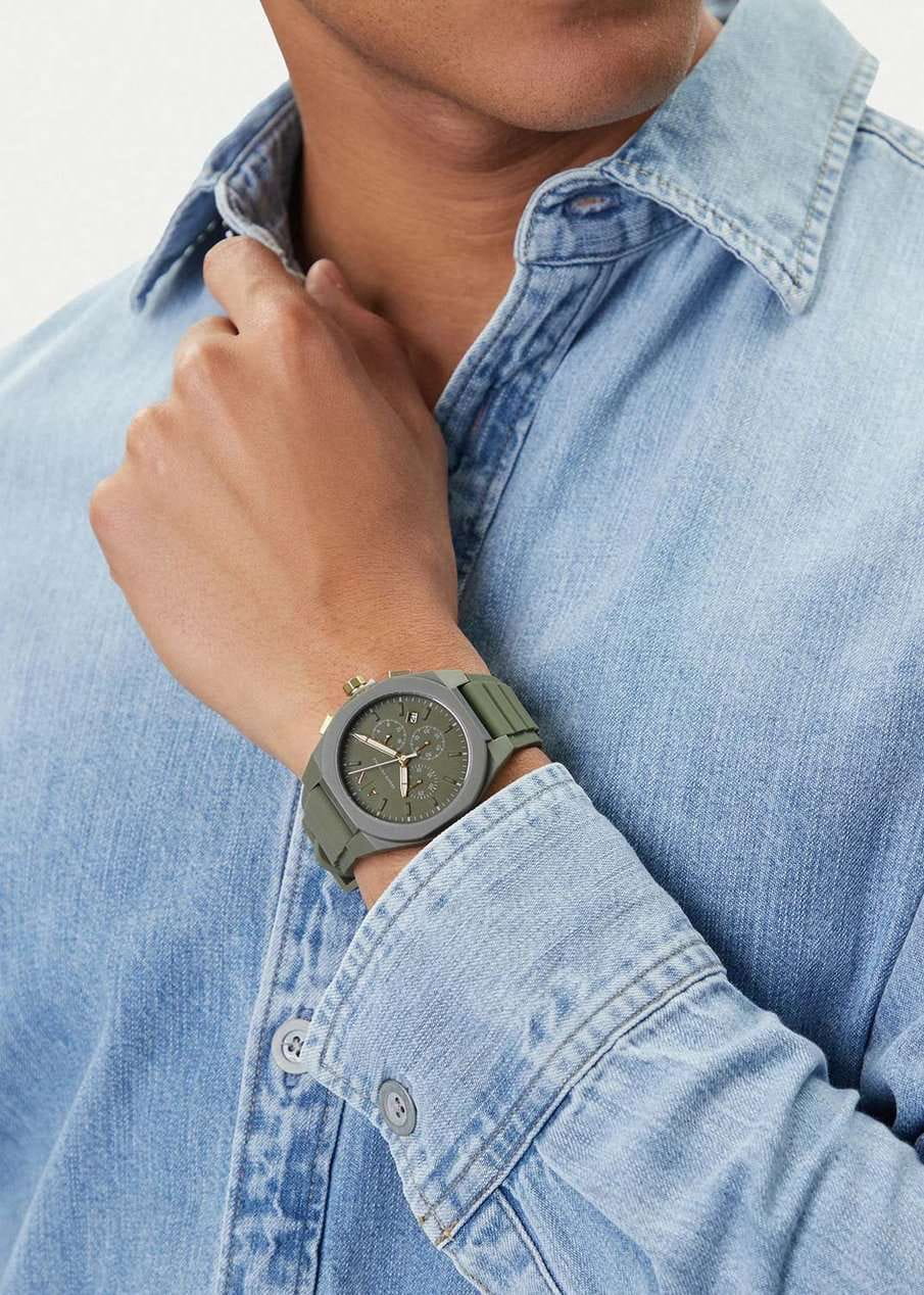 Armani Exchange Armani Exchange Rafael AX4169 мужские часы зеленый циферблат на запястье