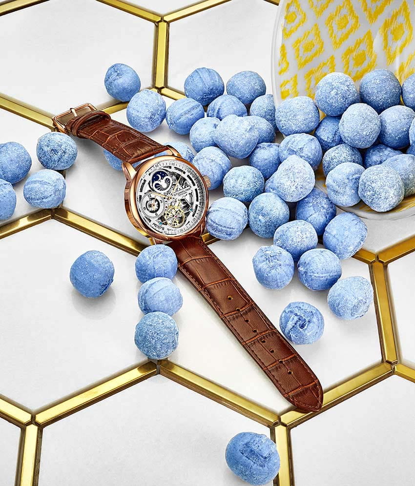 Stuhrling Stuhrling Legacy 3917.3,  сша мужские часы на браслете кожаный боковой вид