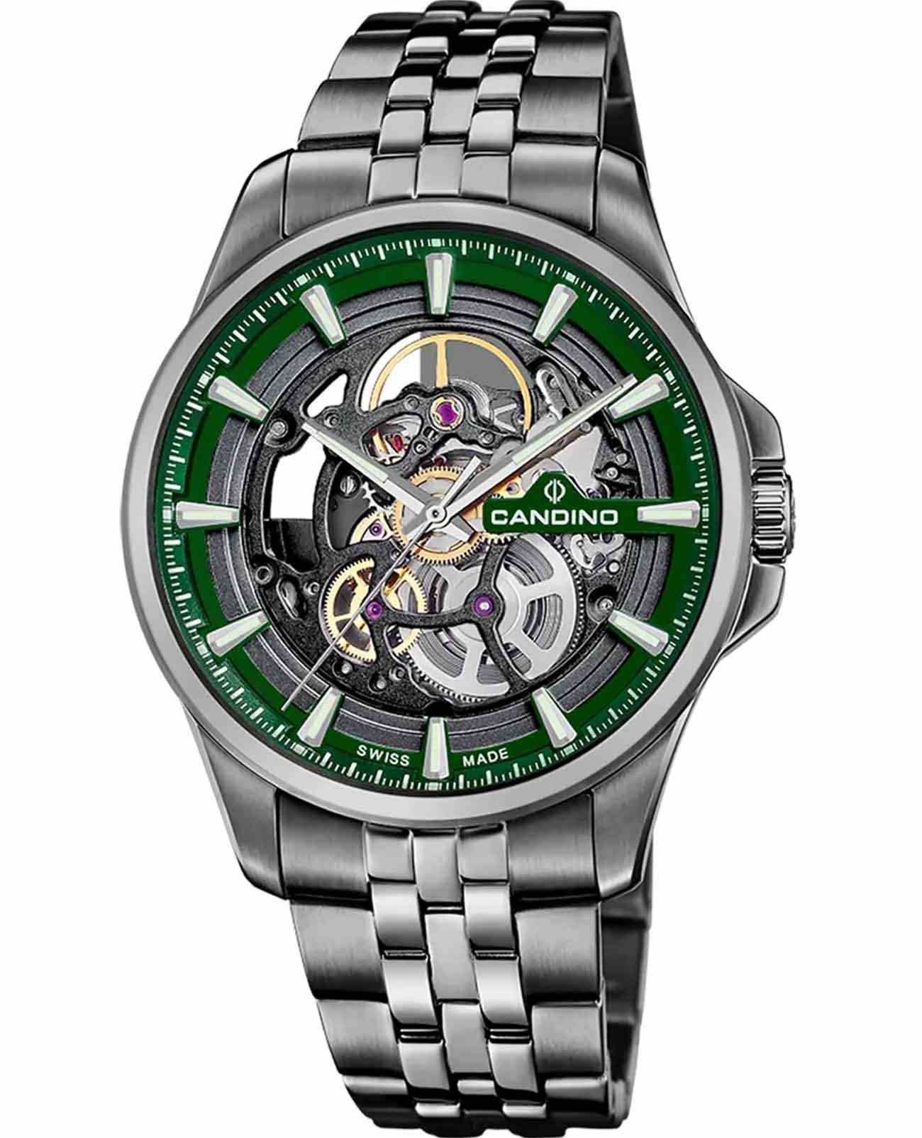 Candino Candino Automatic C4782/2  C4782/2 механические мужские часы  циферблат, браслет нержавеющая сталь с ip-покрытием — вид спереди