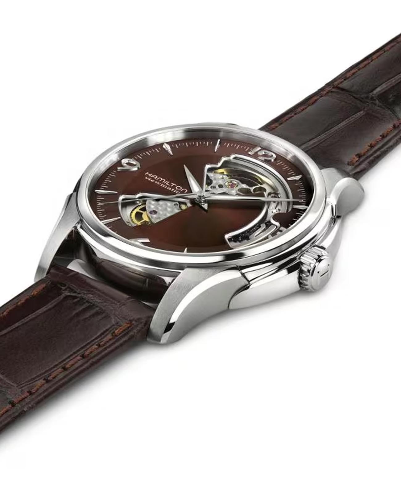 Hamilton Hamilton Jazzmaster Open Heart Auto H32565595, jazzmaster швейцария мужские часы на браслете кожаный боковой вид