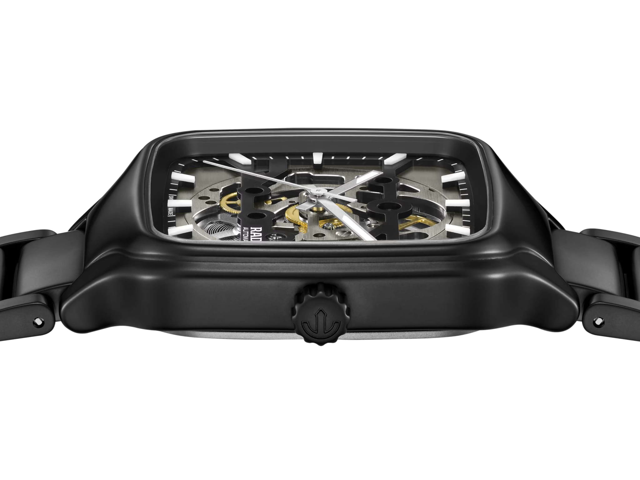 Rado Rado True Square Automatic Skeleton R27197152, true square швейцария женские часы на браслете высокотехнологичная керамика боковой вид