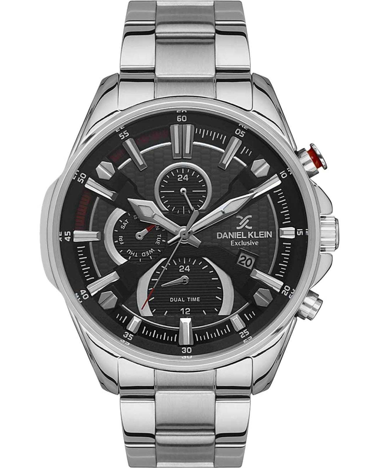 Daniel Klein Daniel Klein Exclusive DK.1.13387-1  DK.1.13387-1 кварцевые мужские часы черный циферблат, браслет нержавеющая сталь — вид спереди