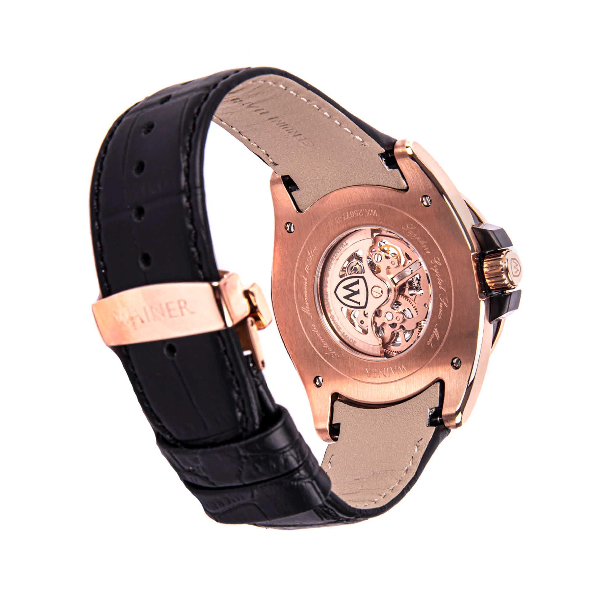 Wainer Wainer Venice WA.25677-B,  швейцария мужские часы на браслете кожаный боковой вид