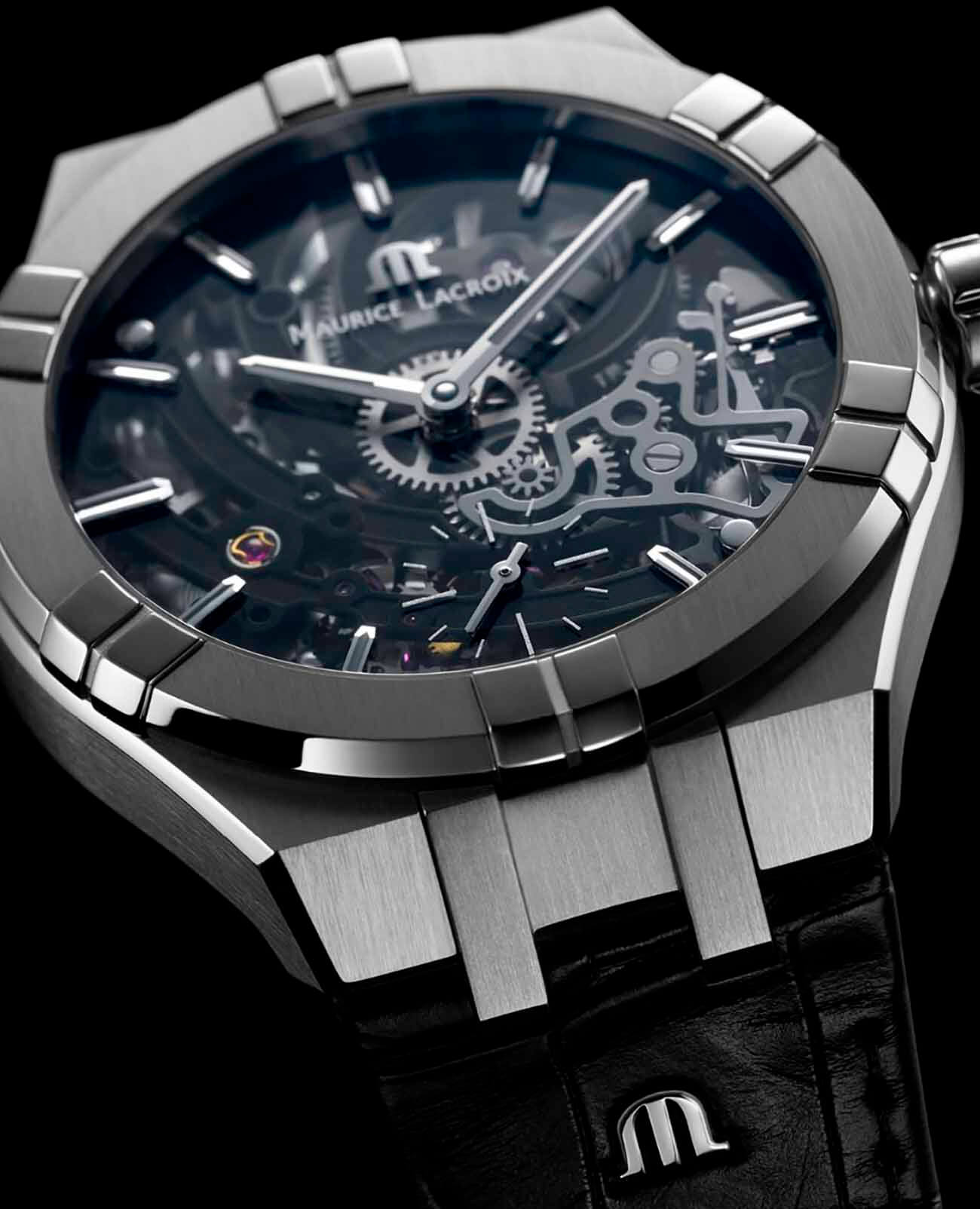 Оригинальные часы Maurice Lacroix Maurice Lacroix Aikon Automatic AI6028-SS001-030-1 механические калибр механизма ml234 общий вид