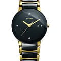 Rado Rado Centrix Diamonds R30930712  R30930712 кварцевые женские часы  черный циферблат, браслет сталь + pvd + керамика — вид спереди