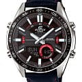 Casio Casio Edifice EFV-C100L-1AVDF (EFV-C100L-1A) EFV EFV-C100L-1A кварцевые мужские часы  черный циферблат, браслет кожаный — вид спереди