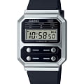 Casio Casio Vintage A100WEF-1ADF  A100WEF-1ADF кварцевые мужские часы  черный циферблат, браслет нержавеющая сталь — вид спереди