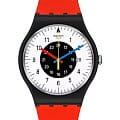 Swatch Swatch New Gent Bioceramic Standard SO32B401  SO32B401 кварцевые мужские часы  белый циферблат, браслет биоматериал — вид спереди