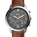 Fossil Fossil Georgia  FS5408  FS5408 кварцевые мужские часы  серый циферблат, браслет кожаный — вид спереди