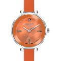 Lee Cooper Lee Cooper LC07813.380  LC07813.380 кварцевые женские часы  оранжевый циферблат, браслет сталь + керамические вставки — вид спереди