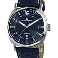 Jacques Lemans Jacques Lemans 1-1943H  1-1943H кварцевые мужские часы  синий циферблат, браслет кожаный — вид спереди