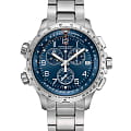 Hamilton Hamilton Khaki Aviation X-Wind GMT H77922141  H77922141 кварцевые мужские часы  синий циферблат, браслет нержавеющая сталь — вид спереди