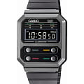 Casio Casio Vintage A100WEGG-1AEF  A100WEGG-1AEF кварцевые мужские часы  черный циферблат, браслет нержавеющая сталь — вид спереди