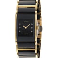 Rado Rado Integral Diamonds R20789752  R20789752 кварцевые женские часы  черный циферблат, браслет сталь + керамические вставки — вид спереди