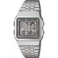 Casio Casio Illuminator A-500WEA-7E  A-500WEA-7E автокварц (кинетик) мужские часы   циферблат, браслет нержавеющая сталь — вид спереди