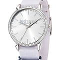 Just Cavalli Just Cavalli R7251528504  R7251528504 кварцевые женские часы  серебристый циферблат, браслет тканевый — вид спереди