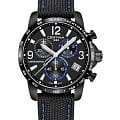 Certina Certina DS Podium Chronograph 1/10 sec C034.417.38.057.10  C0344173805710 кварцевые мужские часы  черный циферблат, браслет тканевый — вид спереди