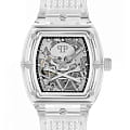 Philipp Plein Philipp Plein $keleton Crystal PWPTA0524  PWPTA0524 механические мужские часы  белый циферблат, браслет термополиуретан — вид спереди