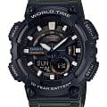 Casio Casio Collection AEQ-110W-3AVDF (AEQ-110W-3A)  AEQ-110W-3AVDF кварцевые мужские часы   циферблат, браслет пластик — вид спереди