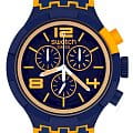 Swatch Swatch Big Bold Chrono Pay! SB02N100-5300  SB02N100-5300 кварцевые мужские часы  синий циферблат, браслет силикон — вид спереди