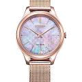 Citizen Citizen Eco-Drive EM0508-80Y  EM0508-80Y кварцевые женские часы  цветной циферблат, браслет нержавеющая сталь с ip-покрытием — вид спереди
