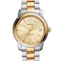 Fossil Fossil Heritage ME3228  ME3228 кварцевые мужские часы  золотой циферблат, браслет нержавеющая сталь с ip-покрытием — вид спереди