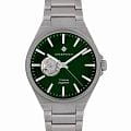 Greenwich Greenwich Titanium GW 084.10.38  GW 084.10.38 механические мужские часы  зеленый циферблат, браслет титановый — вид спереди
