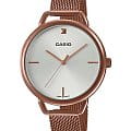 Casio Casio Collection LTP-E415MR-7C  LTP-E415MR-7C кварцевые женские часы  белый циферблат, браслет нержавеющая сталь с ip-покрытием — вид спереди
