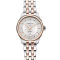 Hamilton Hamilton Jazzmaster Lady Auto H42225151  H42225151 механические женские часы  белый циферблат, браслет нержавеющая сталь с pvd-покрытием — вид спереди