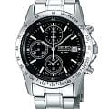 Seiko Seiko Spirit Chronograph SBTQ041  SBTQ041 кварцевые мужские часы  черный циферблат, браслет нержавеющая сталь — вид спереди
