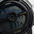 Casio Casio Collection AE-1100W-1AVSDF (AE-1100W-1A) illuminator японские мужские часы на браслете пластик боковой вид