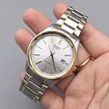 Casio Casio MTP-1183G-7A кварцевые мужские часы часы, крупный план серебристый циферблат