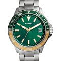 Fossil Fossil FB-01  BQ2506  BQ2506 кварцевые мужские часы  зеленый циферблат, браслет нержавеющая сталь — вид спереди
