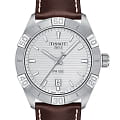 Tissot Tissot PR 100 Sport Gent T101.610.16.031.00 PR 100 T1016101603100 кварцевые мужские часы  серебристый циферблат, браслет кожаный — вид спереди