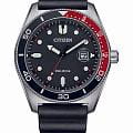 Citizen Citizen Eco-Drive AW1769-10E  AW1769-10E кварцевые мужские часы  черный циферблат, браслет каучук — вид спереди
